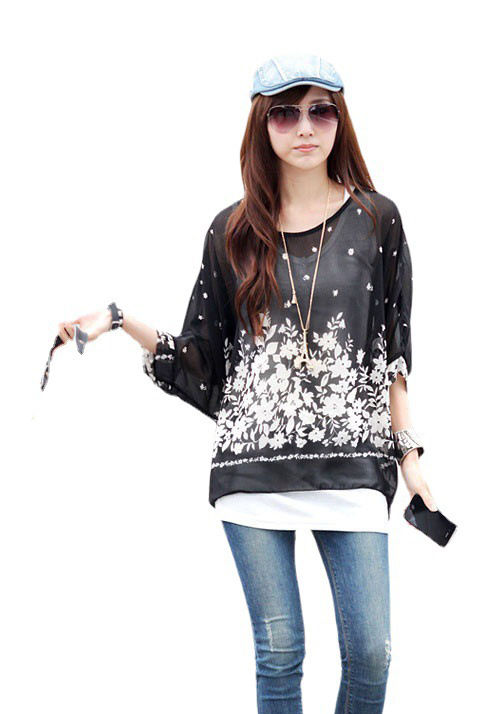 Title 2, Fashion Simple Womens Bohemian Chiffon Shirt