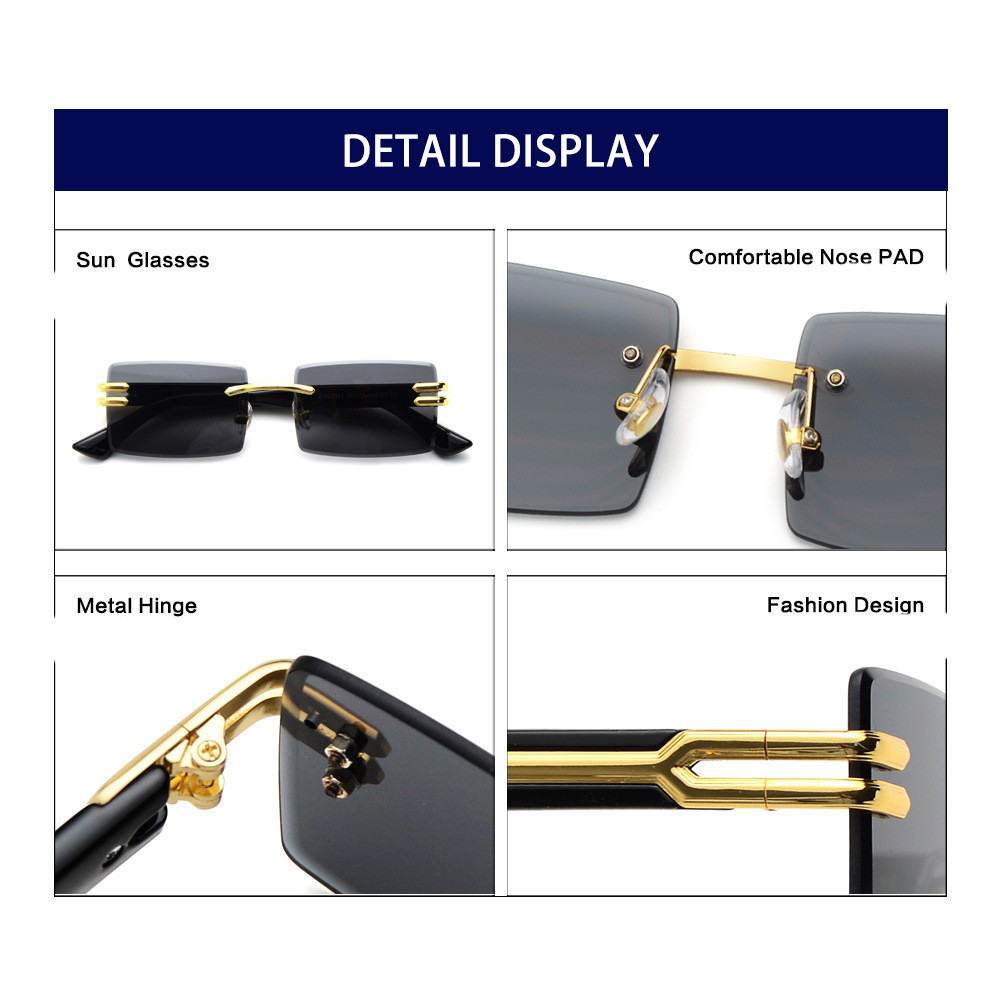 Square Fashion Sunglasses Without UV Protection - Image 8