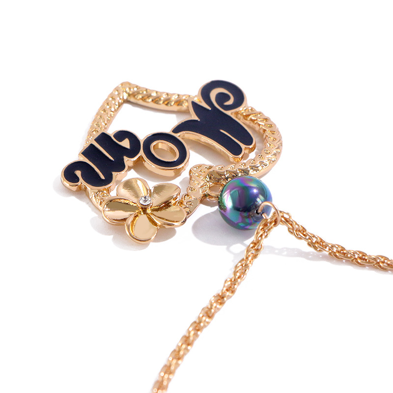 Trendy Painted Letters Pendant Necklace