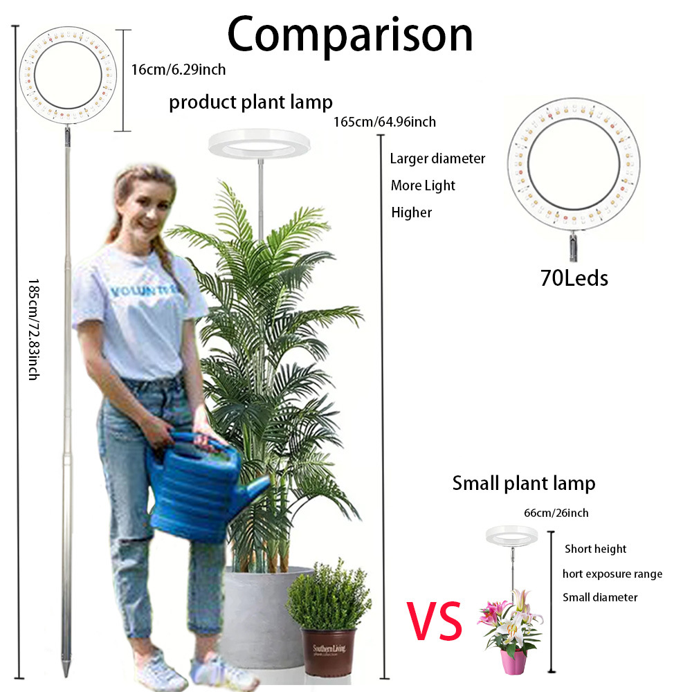 New Led Full-spectrum Plant Light, Household Timed Growth Light, Indoor Green Plant Supplementary Lighting Fixture, Angel Ring Light — foto 6
