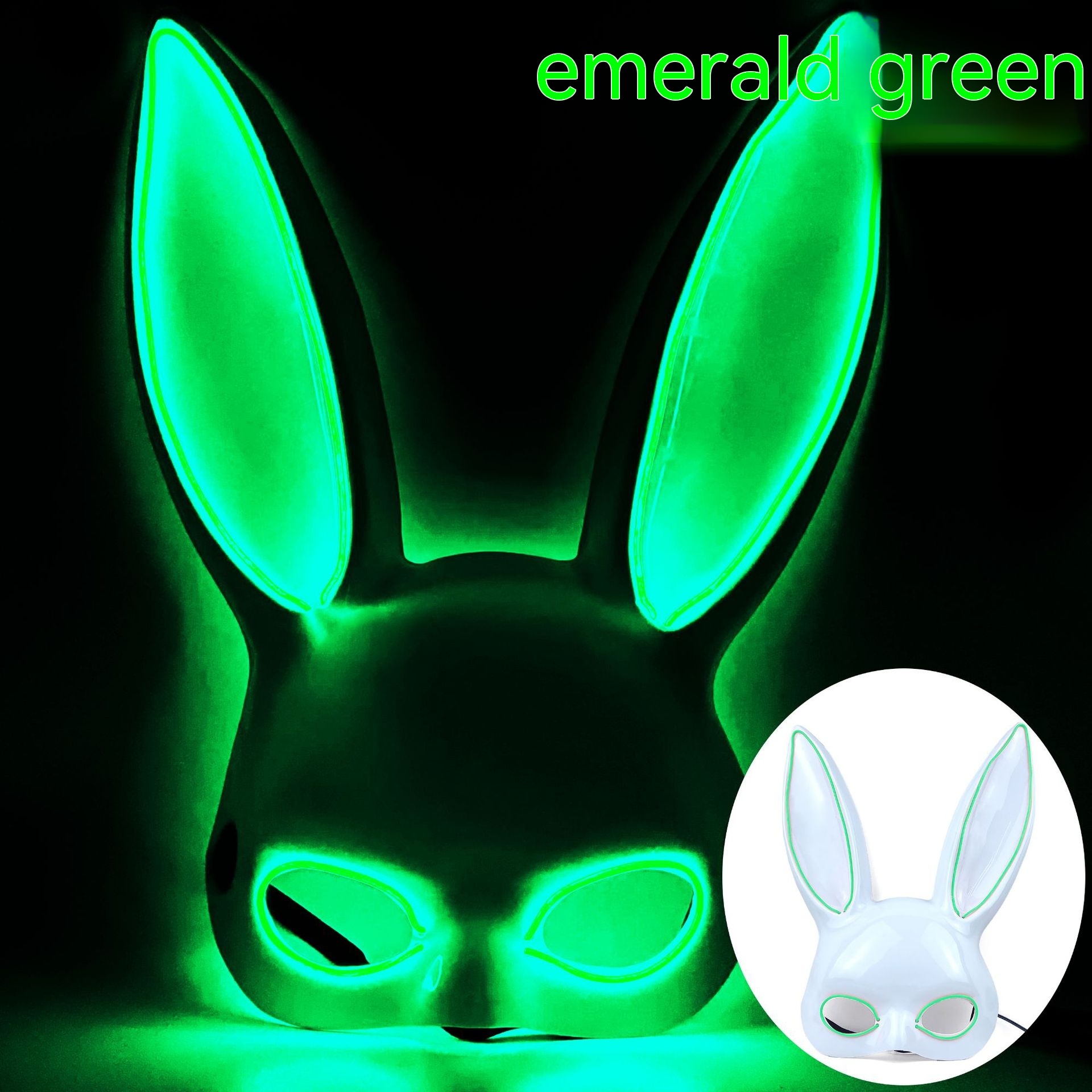 Emerald Green White Bunny