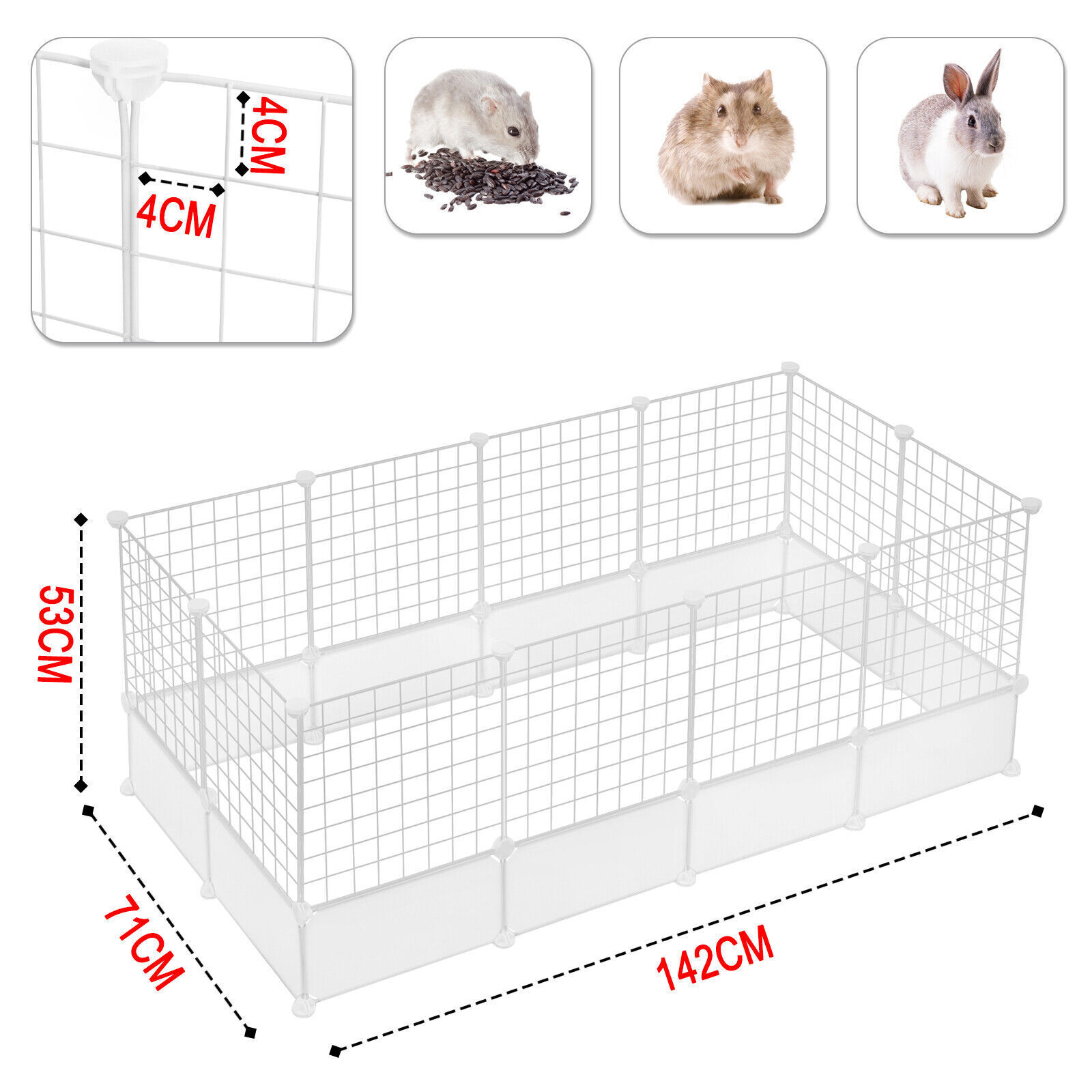 24 Panels Enclosure DIY Pet Fence Crate Cage Dog Pen Puppy Rabbit Playpen Indoor 9