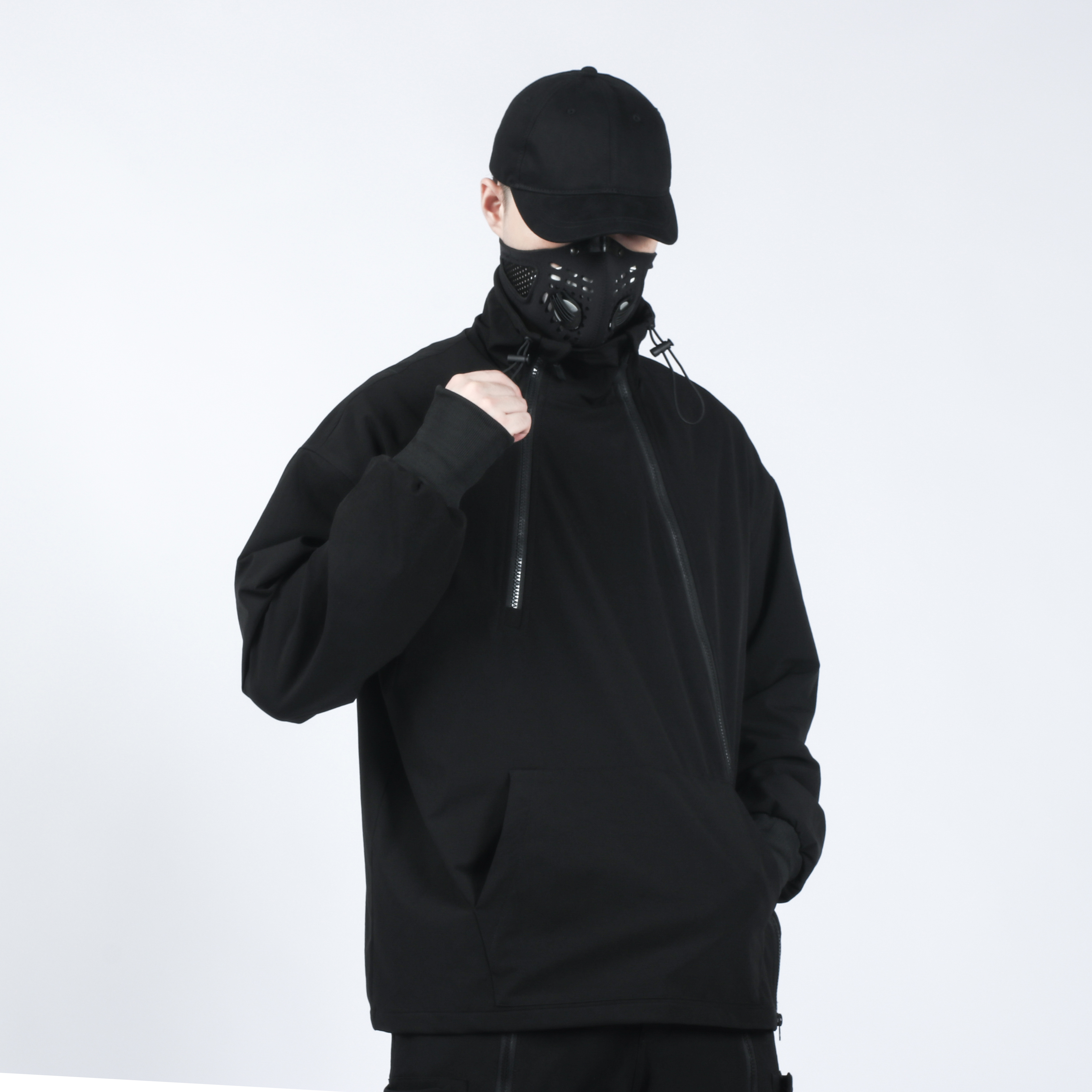 Fashionable Men's Loose Pullover High Collar Jacket