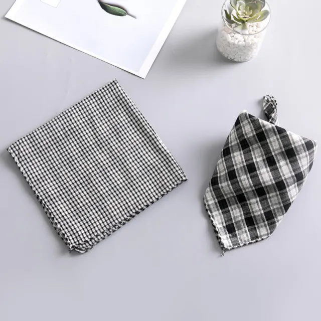 Dog Turban Birthday Gift Water Bib Double sided Turban Black And White Grid - Shop at LoveMi
