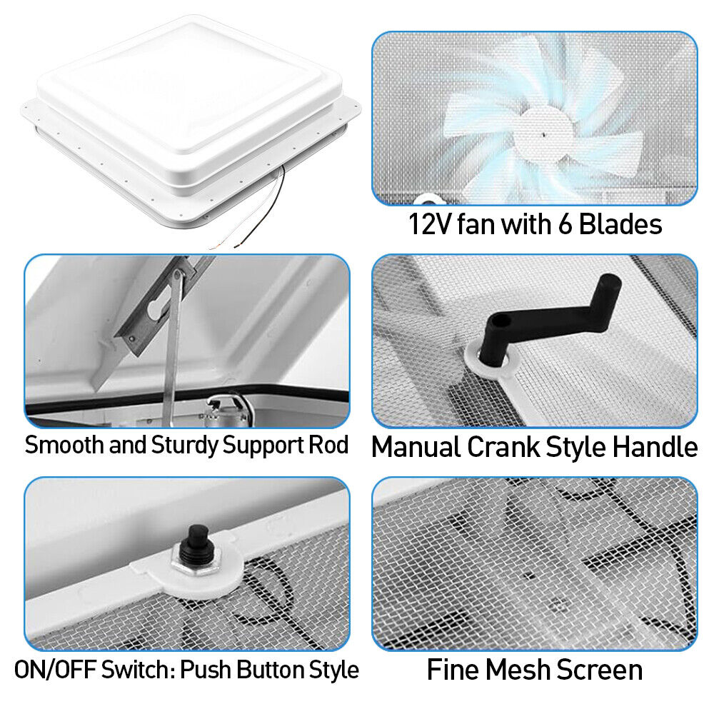 Camper Roof Vent Horsebox Motorhome Shower Hatch Blind 420x420 Caravan Skylight — image 2