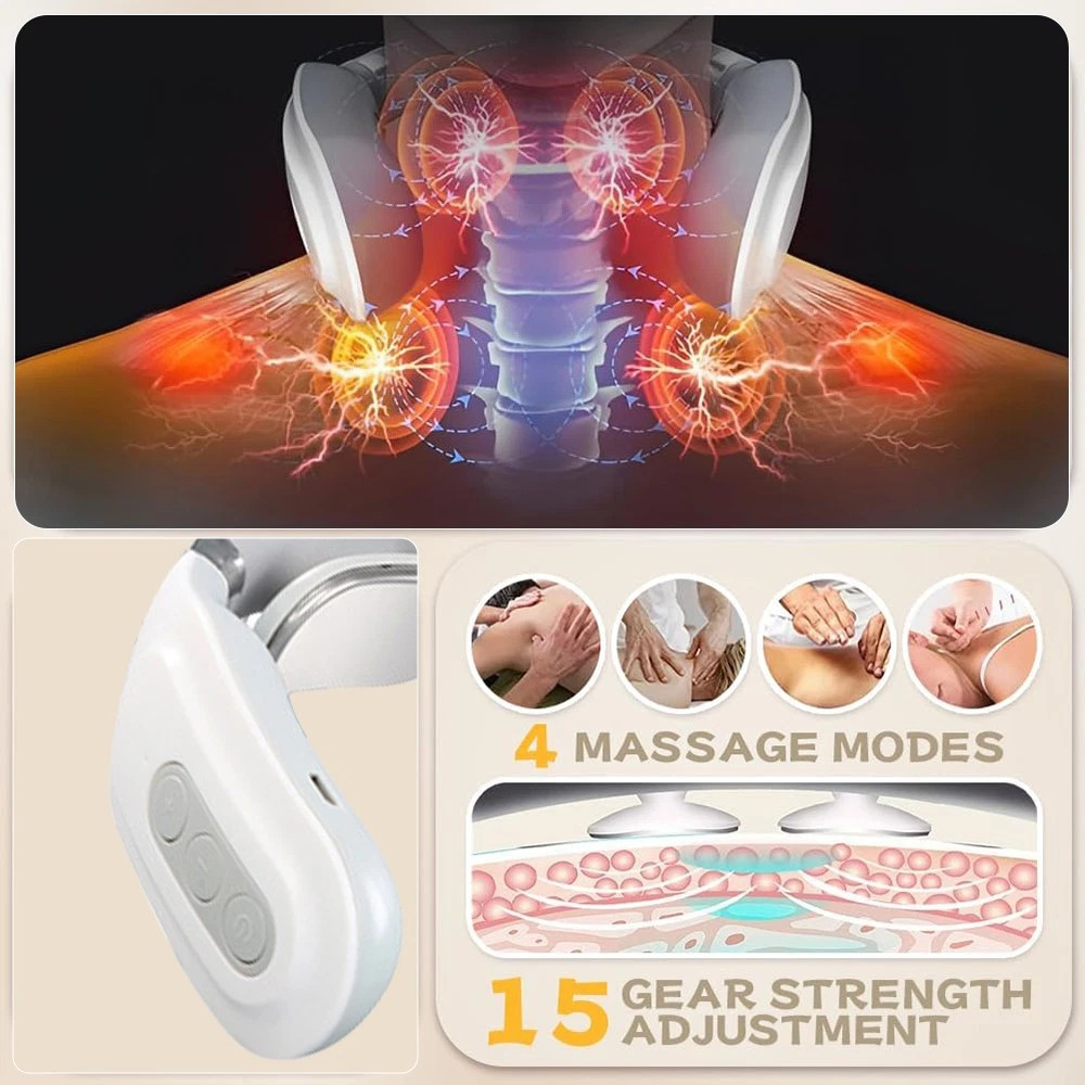Electric Cervical Neck Pulse Massager Pain Shoulder Relief Body Muscle Relax — image 3