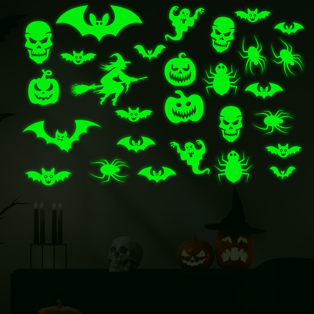 Halloween Green Fluorescent Wall Sticker (4sheets