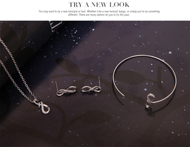 Classic Eight-character Alloy Three-piece Necklace