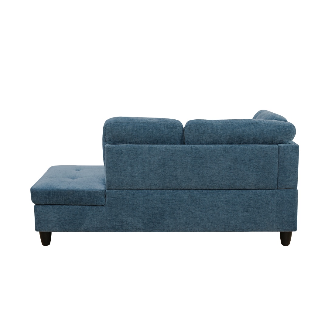 Pickup Only--Blue Flannel 3-Piece Couch Living Room Sofa Set