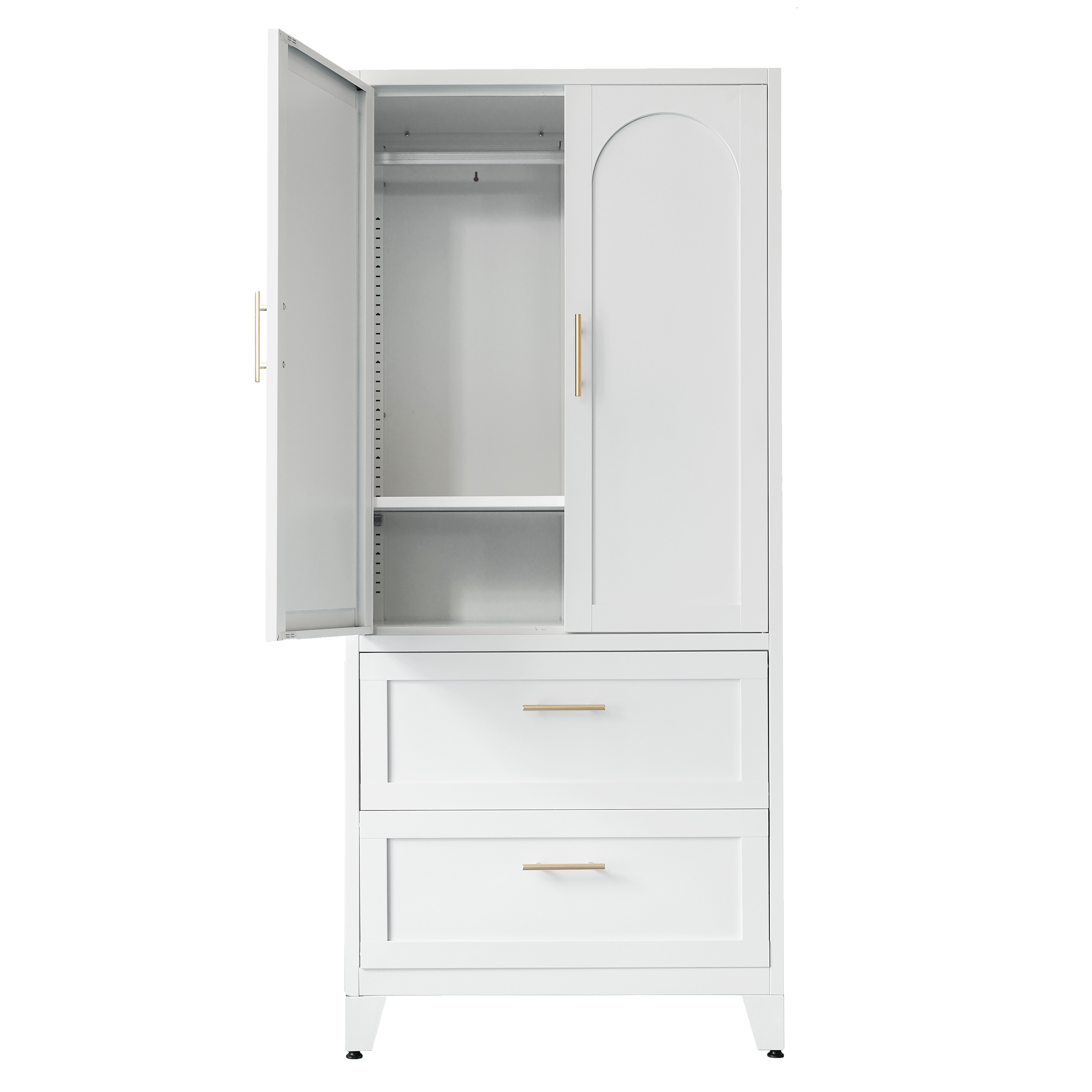 Steel Wardrobe Cabinet with Drawers