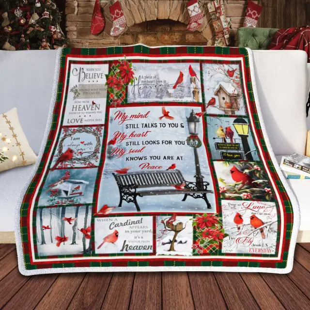 The Christmas Cardinal Threw A Blanket On The Sofa White - Shop at LoveMi