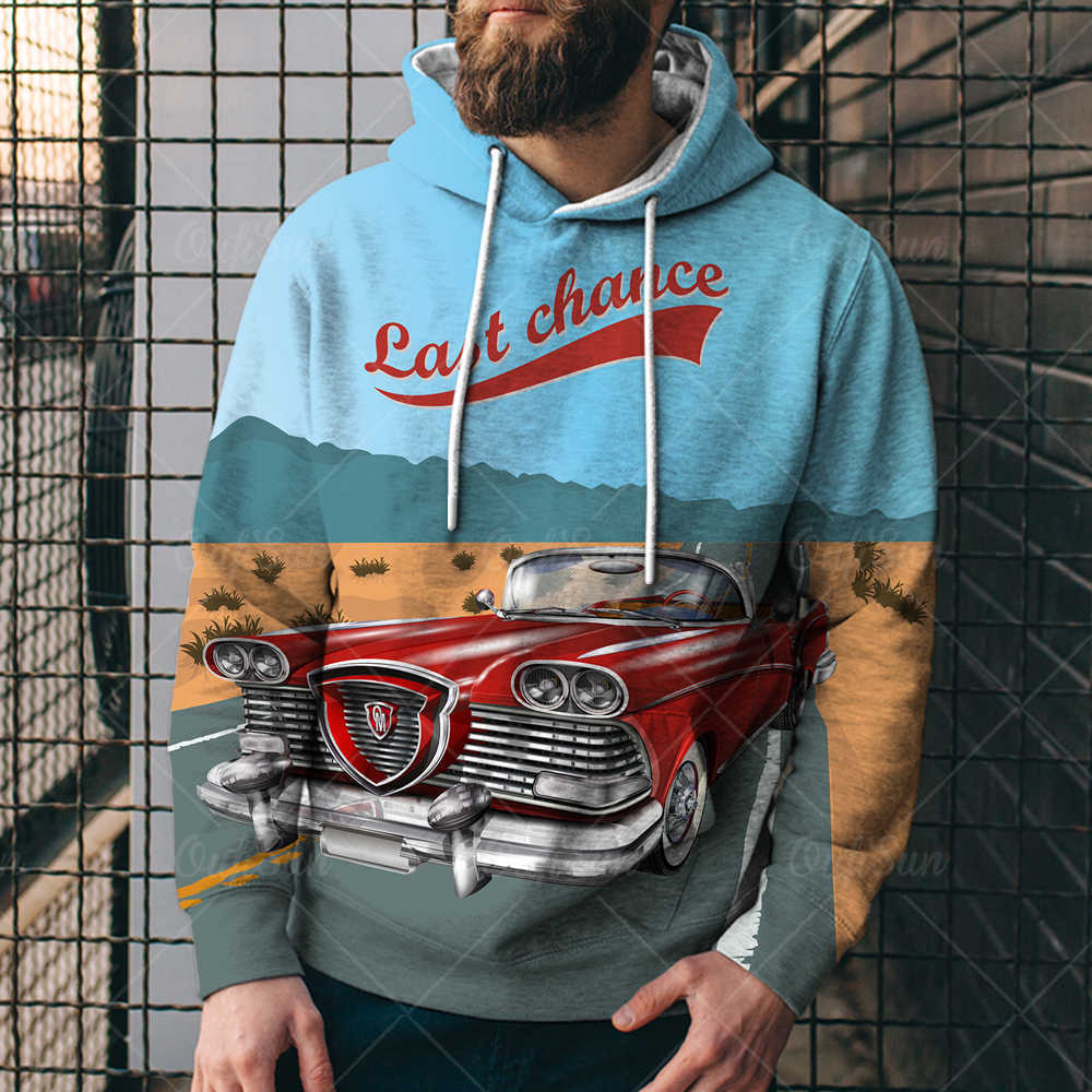 US Route 66 3D Printing Men's Casual Loose Comfortable Hoodie