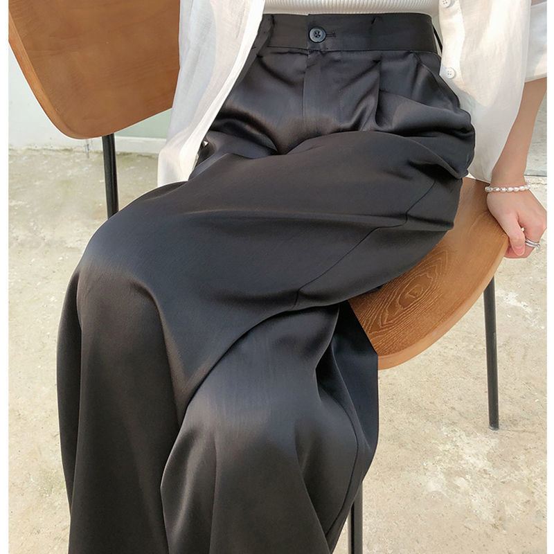 Women's Fashion Acetate Straight-legged Wide-leg Pants