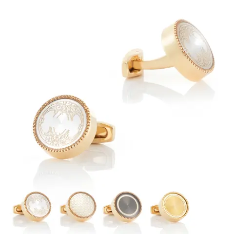 Round CD Accessories Enamel Cufflinks for Men