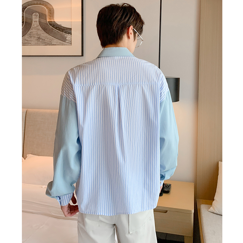 Men's Spring And Autumn Niche Fake Two-piece Shirt