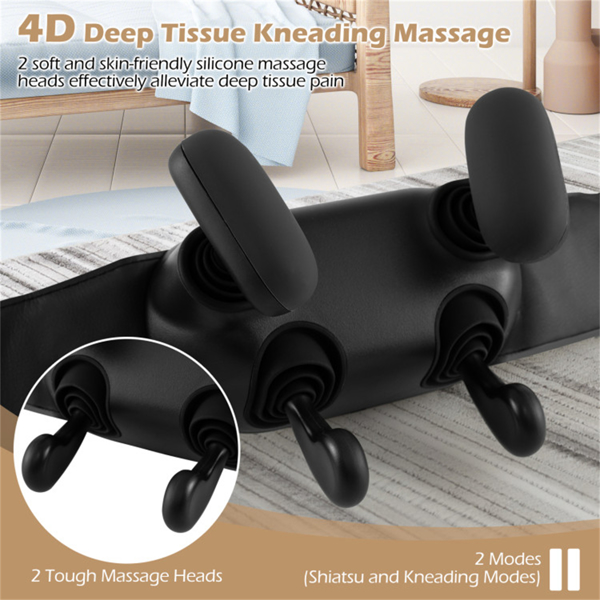Neck Shoulder Massager - 4D Deep Tissue Kneading, 2 Modes & 2-Level Heat , Hands-Free Straps For Home Office Travel
