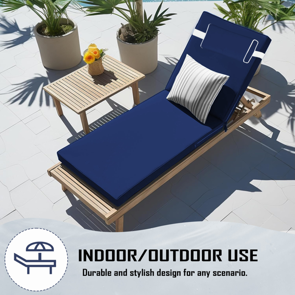 Outdoor Chaise Lounge Cushion, 80 In. X 26 In. X 3 In. Waterproof Fade-Resistant Patio Chair Pad For Pool Beach — foto 4