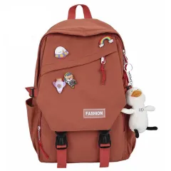 Women's Travel Fashion Casual School Bag Backpack - Red - View 1