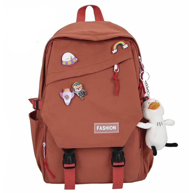 Women's Travel Fashion Casual School Bag Backpack - Red