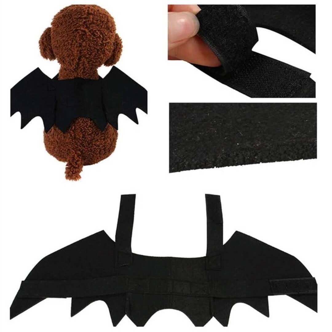 Halloween Felt Pet Decoration Bat Wings (Black-45x16cm)