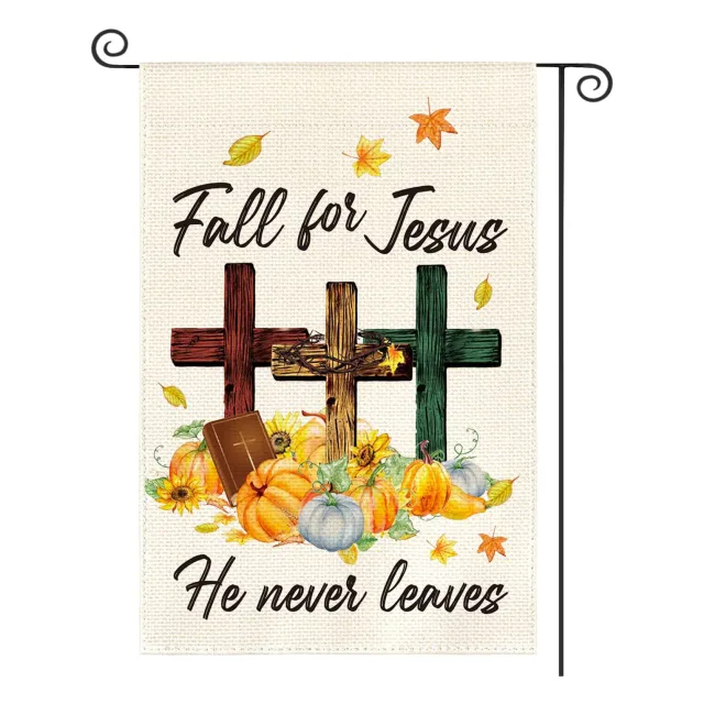 Autumn Thanksgiving Yard Decoration Linen Garden Banner Pumpkin Maple Leaf Pattern Printing Decoration No 5 - Shop at LoveMi