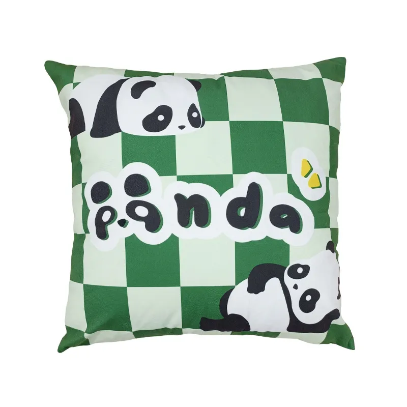 Sofa Living Room Small Throw Plush Cartoon Panda Pillow Case - Style1