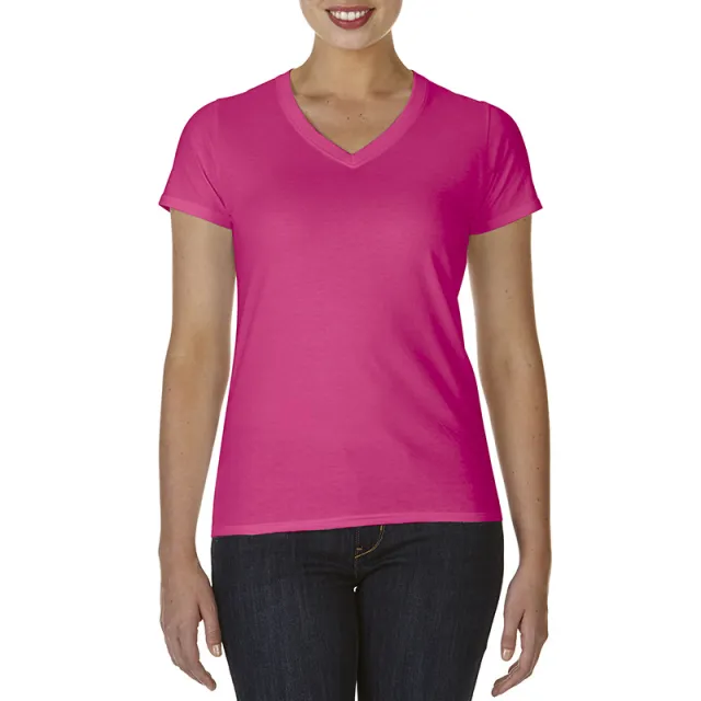 Ladies V Neck T Shirt Casual Breathable Bottoming Export Short Sleeve Helicon Colors - Shop at LoveMi