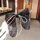 Pearl Lace Bow Black