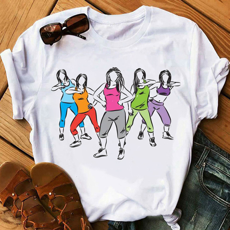 Title 7, Dance Short Sleeve Zumba Printed Short Sleeve T...