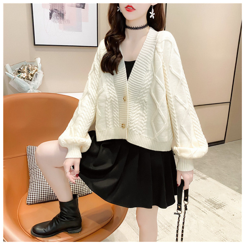 Women's Solid Color Loose Twist Sweater Coat