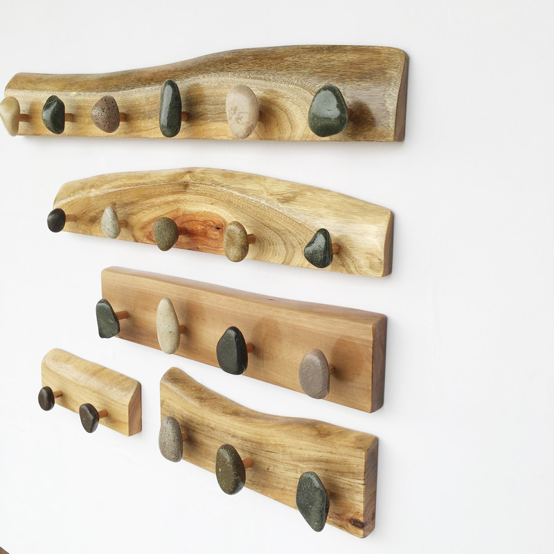 Title 1, Pebble Hook Creative Solid Wood Wall Hanging De...