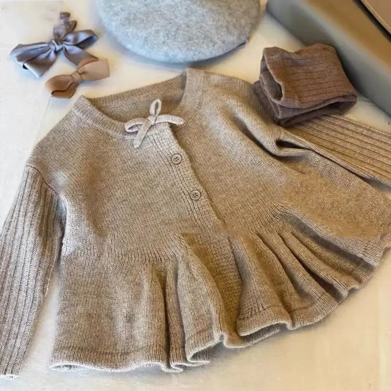 New Girl's Knitted Cardigan Single Breasted Cute Woolen Sweater