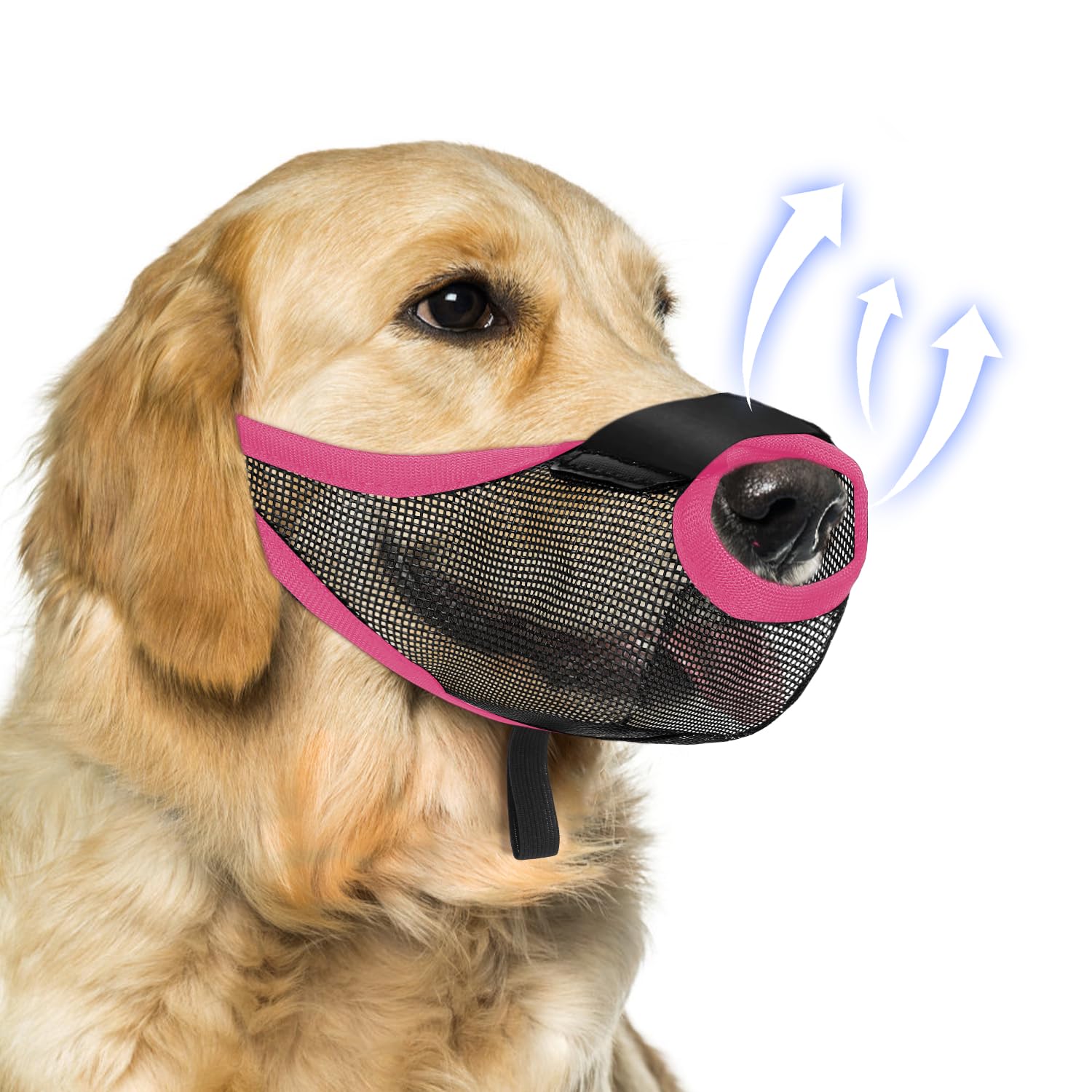 Dog Muzzle, Soft Air Mesh Muzzles For Large Sized Dogs, Breathable Dog Mussels For Scavenging Biting Licking & Barking, Adjustable Mouth Guard With Front Opening, Allows Panting And Drinking — foto 11