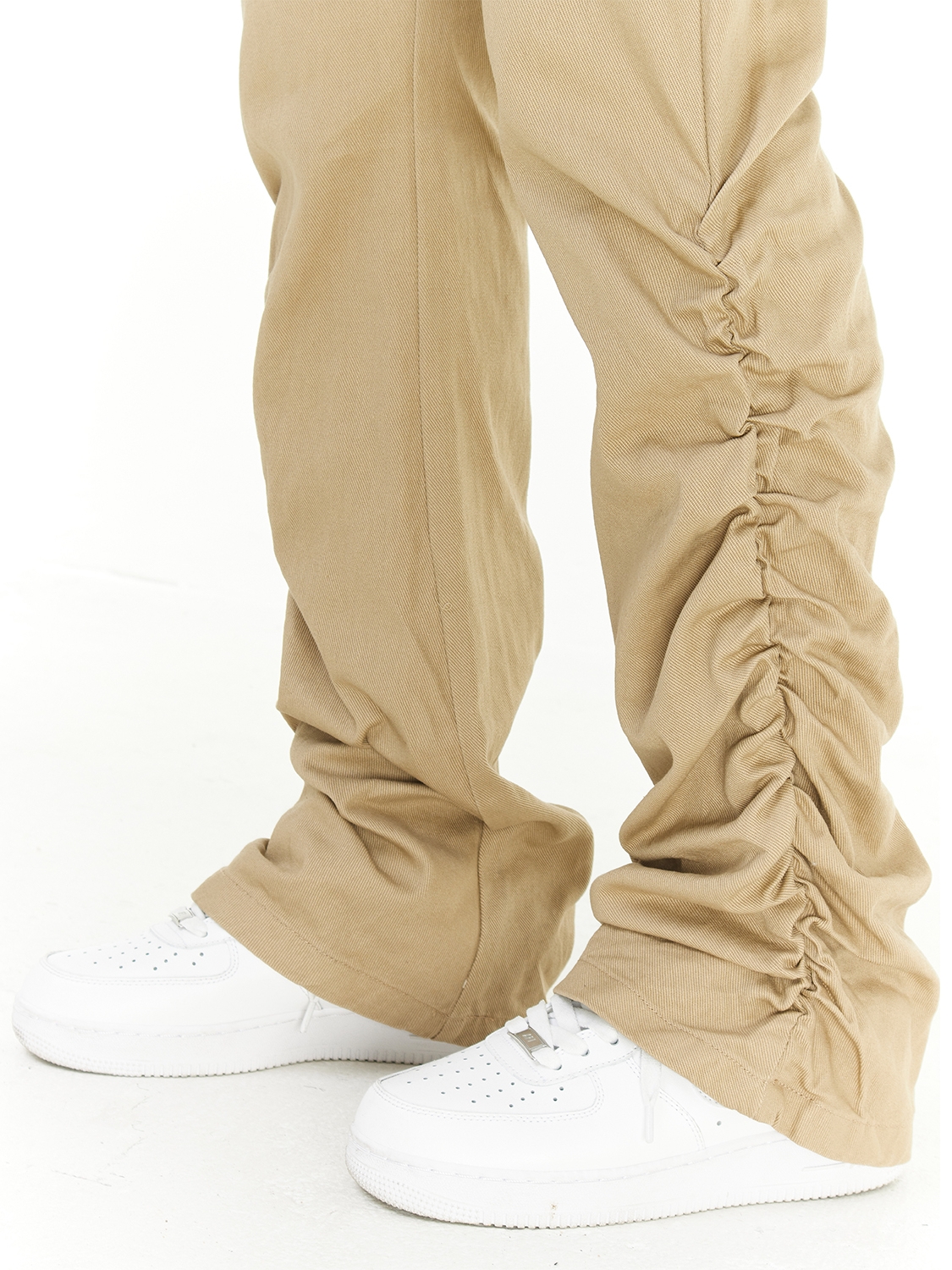 High Street Trendy Two-tone Pleated Casual Pants