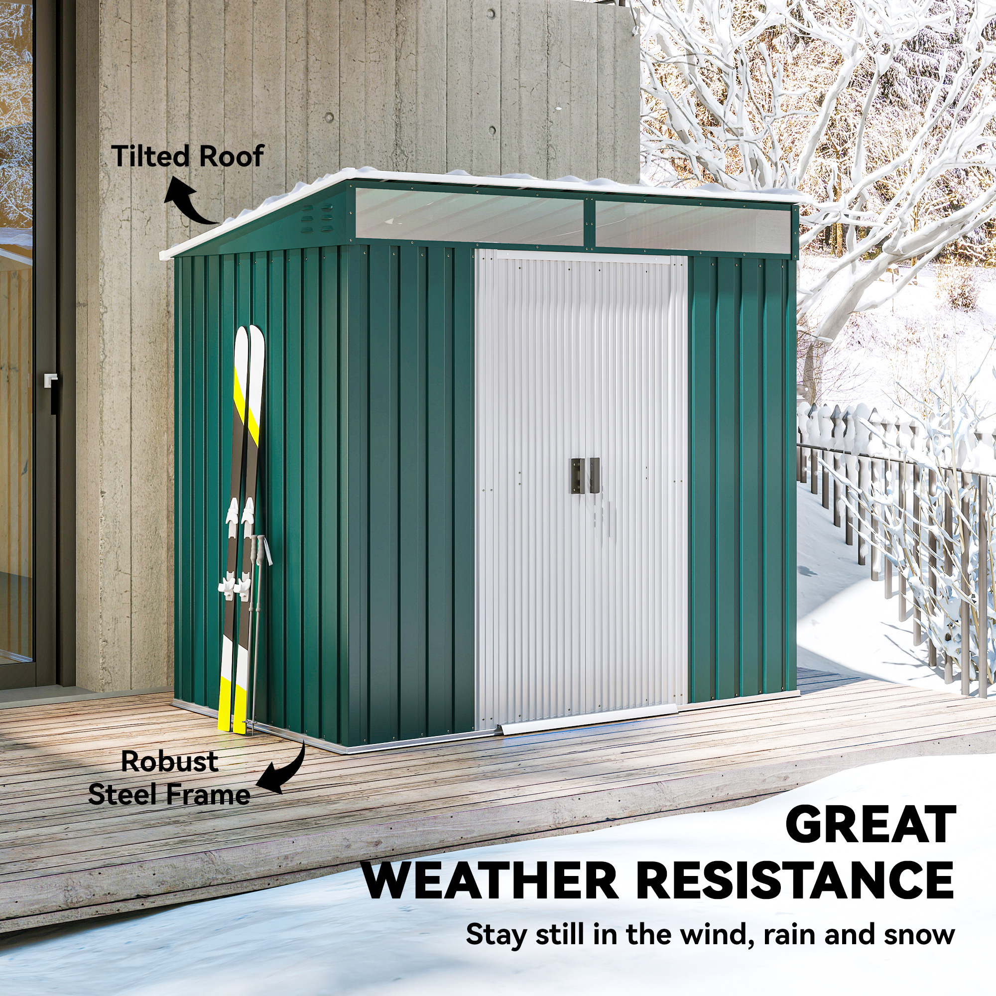 6.5 X 4-foot Galvanized Metal Shed With Foundation Kit,