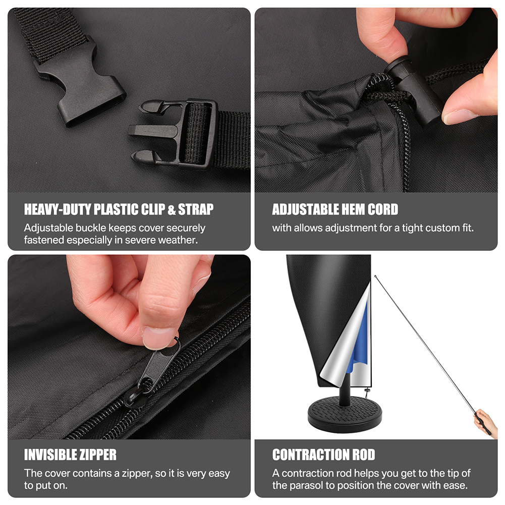 280cm Garden Parasol Cover Patio Umbrella Heavy Duty Waterproof Furniture — image 8