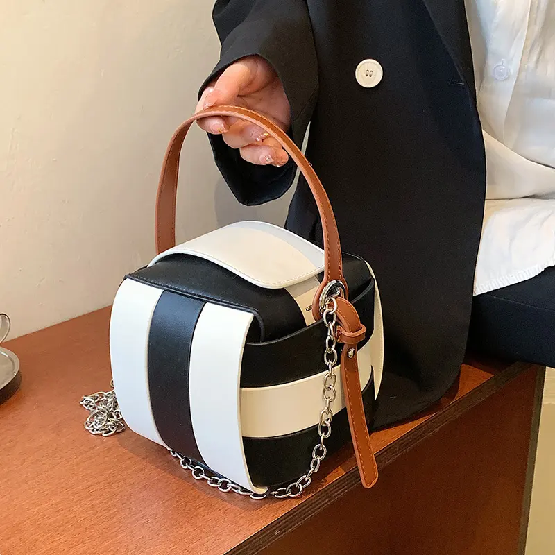 Leather Handbags for Women Vintage Spliced Fashionable