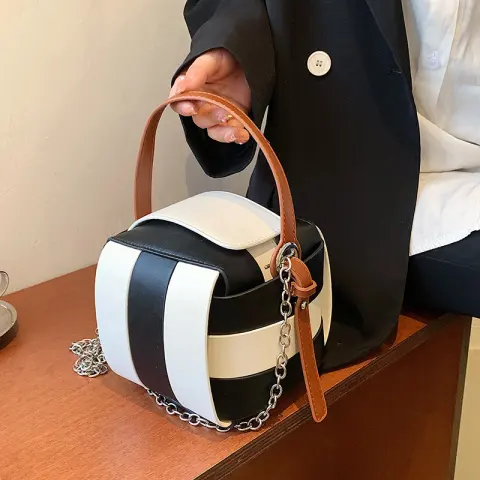 Leather Handbags for Women Vintage Spliced Fashionable