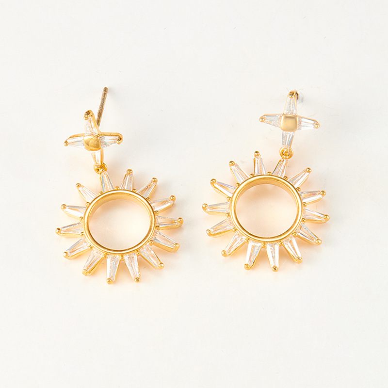 European And American Temperament Plating 14K Gold Earrings Ear Jewelry