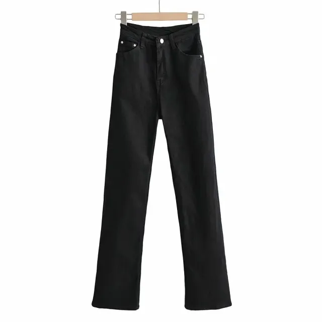 Jeans Women's High waist Slim fitting Long Legs Mopping Pants Black - Shop at LoveMi