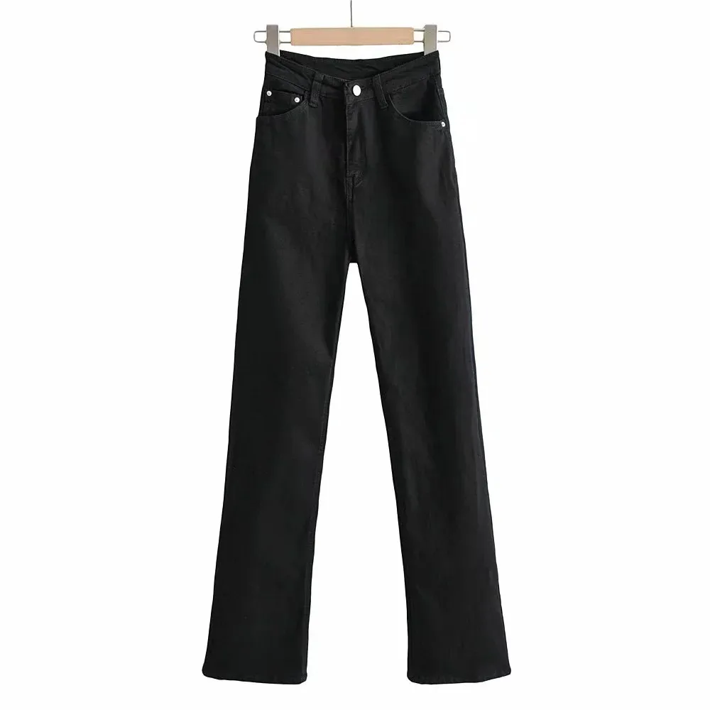 Jeans Women's High-waist Slim-fitting Long Legs Mopping Pants - Black