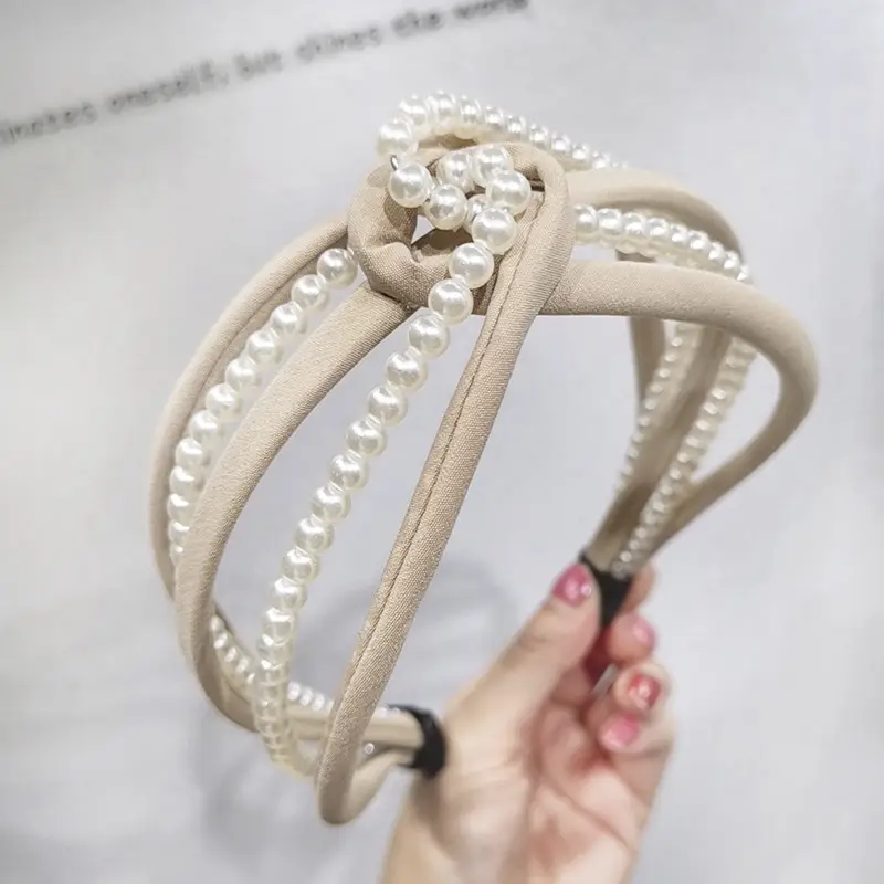 Net Celebrity Popular Hair Band Wave Dot Solid Color Cloth