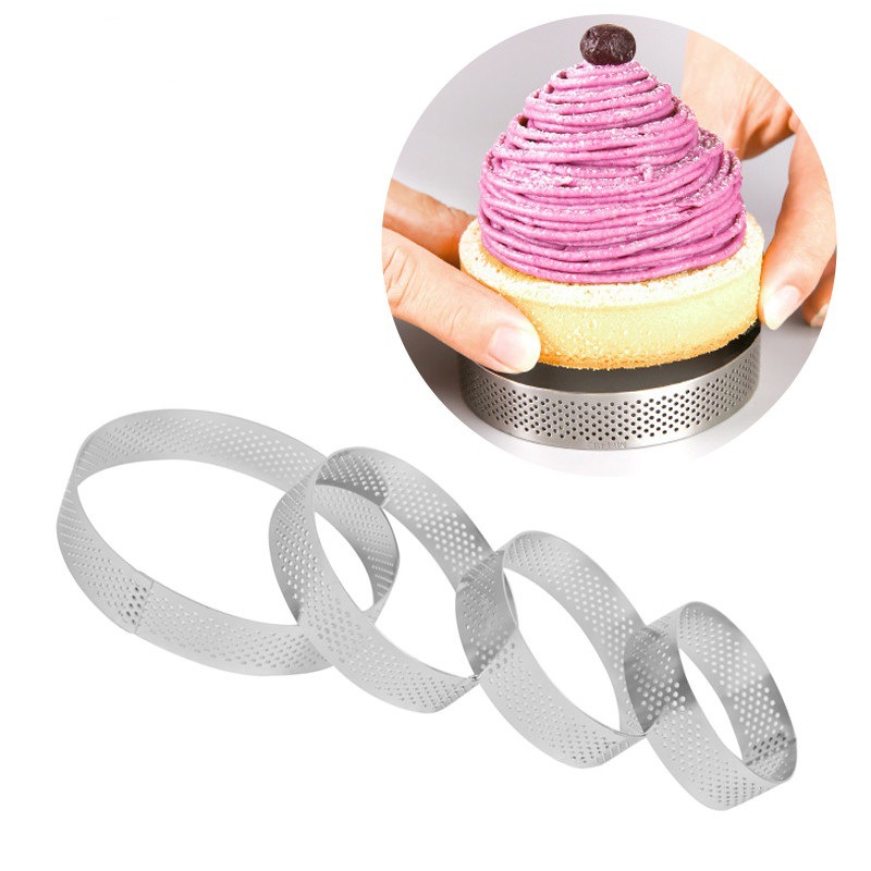 Title 8, 304 stainless steel perforated French ring tart...