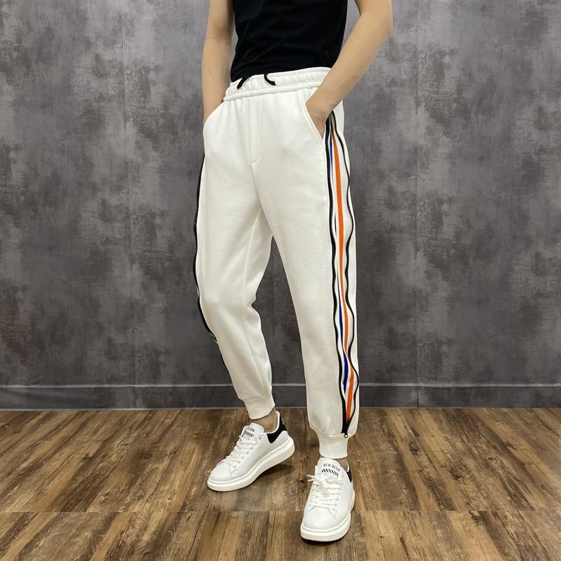 Title 4, Zipper Rainbow Strip Loose Bunched Leg Pants fo...