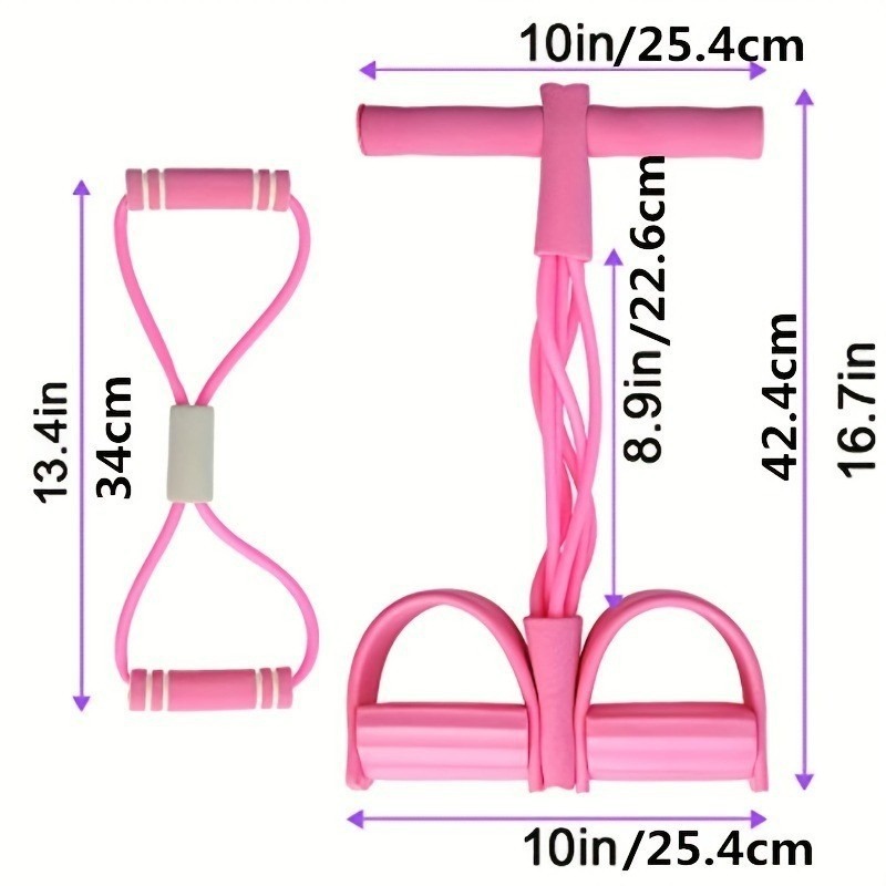 Multi-Function Tension Rope 6Tube Gym Fitness Foot Pedal Exerciser Pull Band New 10