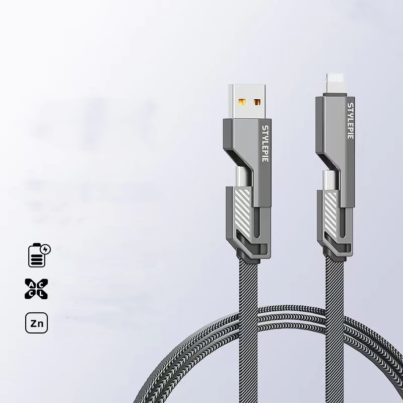 Four-in-one Fast Charge Data Cable Double-headed Tpyec Charging Cable