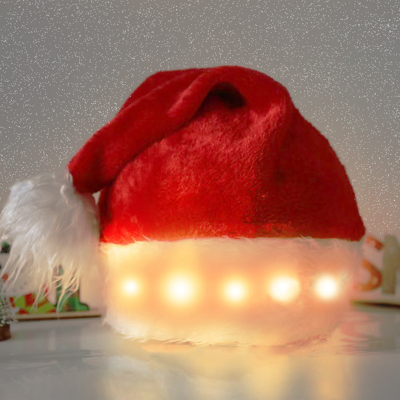 Christmas Hat LED Light Plush Children's Adult Christmas Decorations Christmas S - Picture 9 of 9