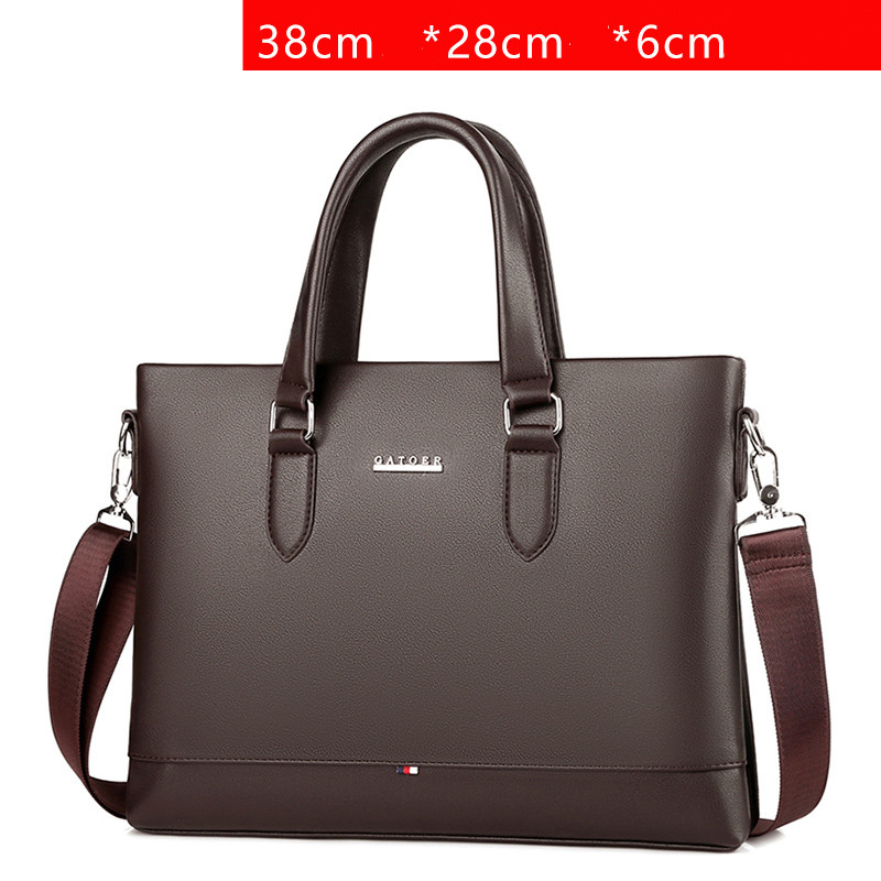 Large Capacity Business Handbag Men's Soft Leather Briefcase — foto 12