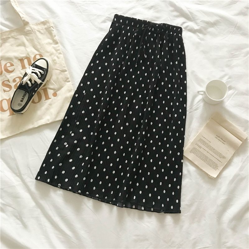 Title 5, Mid-length polka-dot skirt, all-match, slimming...