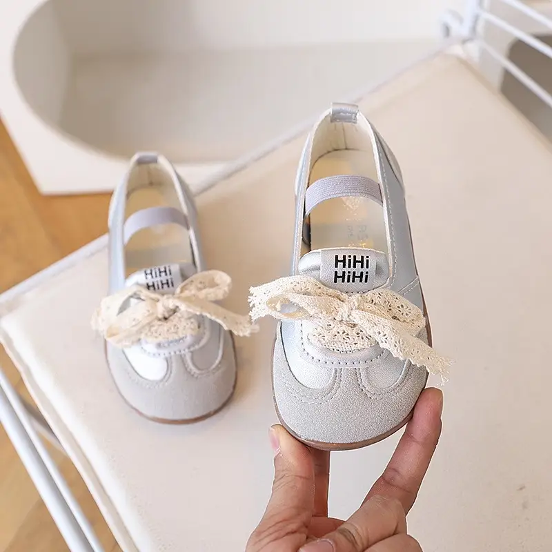 Children's Shoes, Girls' Casual Shoes, Korean Version Children's Shoes, Lace Bow Children's Moral Training Shoes